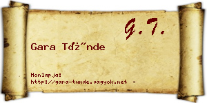 Gara Tünde névjegykártya